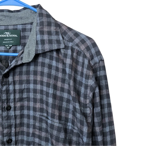 Rodd and Gun Plaid 100% Cotton Woven In Italy Sports Fit Button Down Shirt XL - Picture 1 of 6